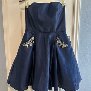 Blondie Nites satin fit and flare dress